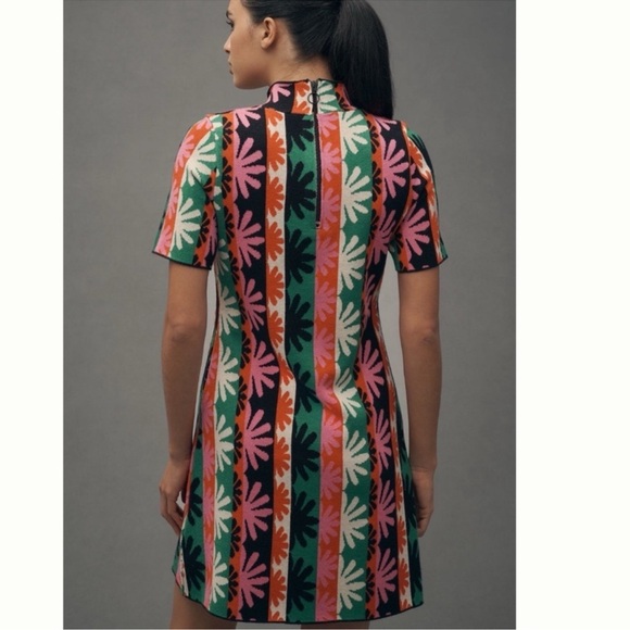 NWT Anthropologie The Nina Short-Sleeve Mock-Neck Mod Mini Dress - Size 3X 🥨 - Picture 4 of 12